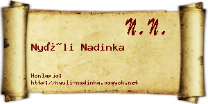 Nyúli Nadinka névjegykártya